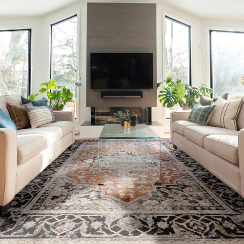 Sovereign Persian Style Rug Terracotta Medallion