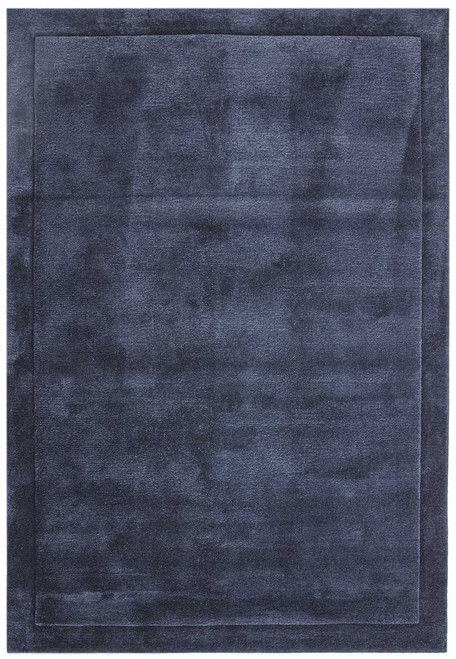Rise Navy Luxurious Plain Rug