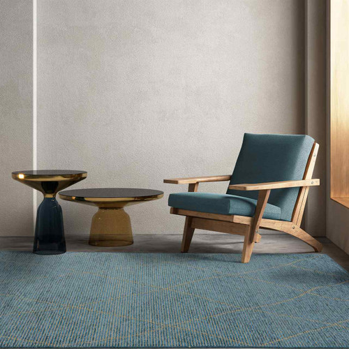 Mulberry Teal Jute Chenille Thin Rug
