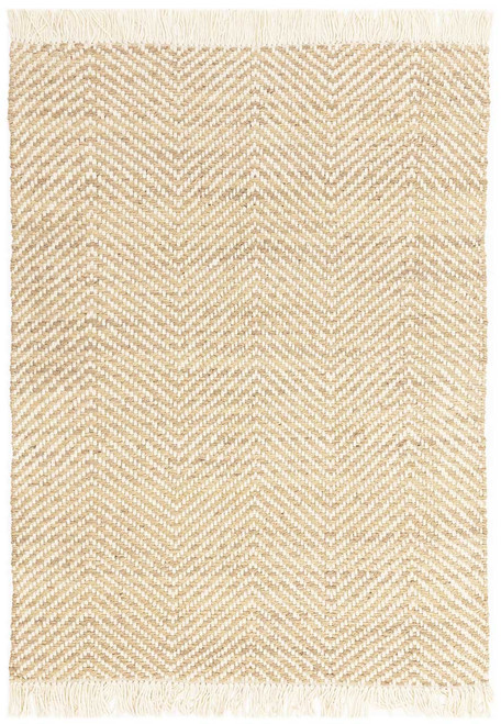 Vigo Sand Cream Flatweave Fringe Rug