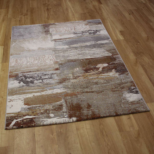 Brown Grey Hardwearing Modern Galleria Rug 9248