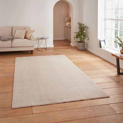 Kara Linen Shaggy Washable Plain Rug