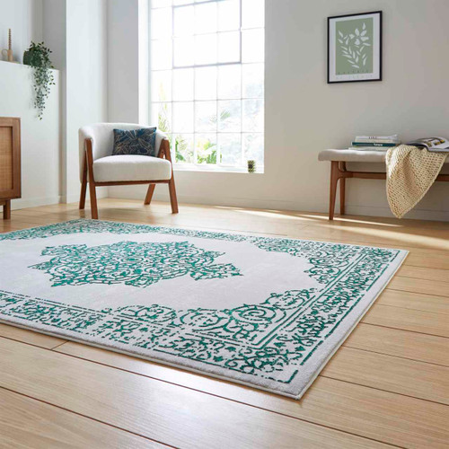 Artemis B9076A Green Silver Silky Rug