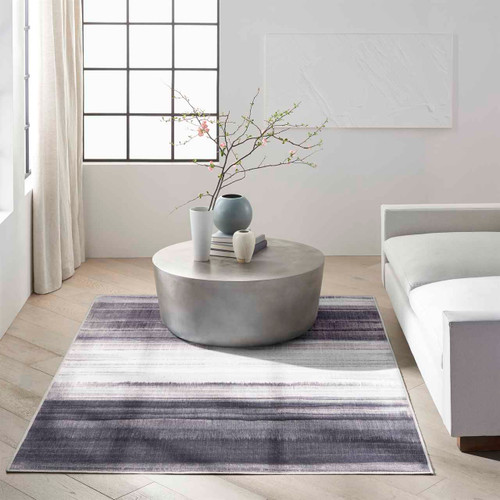 Calvin Klein Thin Washable Rug Launder Ombre Ivory Black 