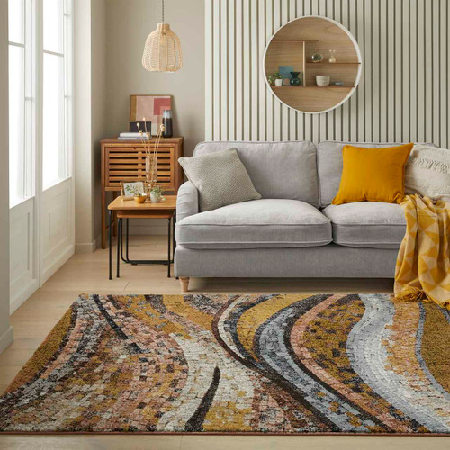 Amara Soft Stylish Abstract Rug Bronze 
