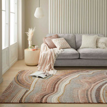 On Sale Amara Soft Stylish Abstract Rug Blush Pink Grey 200x290cm