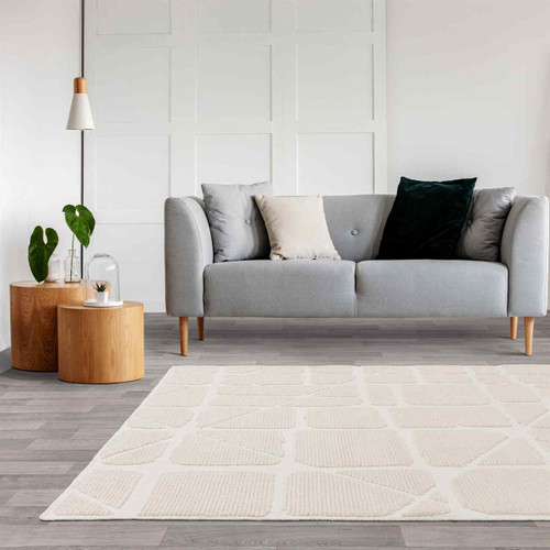 Freja Method Ivory Modern Washable Rug