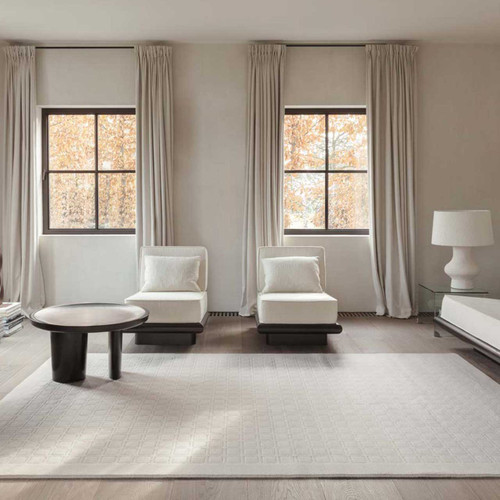 Malmo Cream Pixel Wool Floor Rug