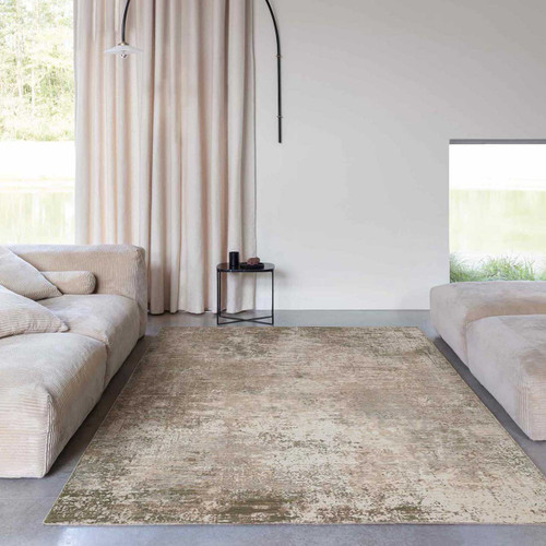 Ziba Moss Green Abstract Wool Rug