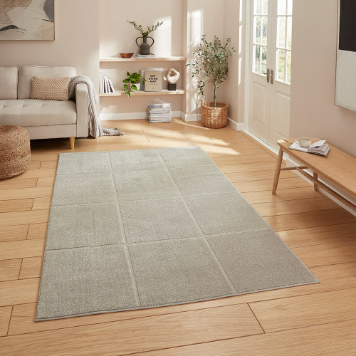 Elio Silver Modern Geometric Rug