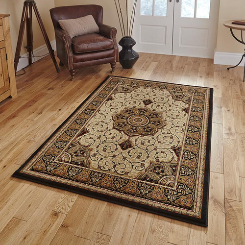 Heritage Rug 44 Black Cream Runner