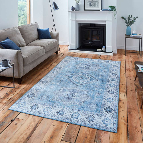 Topaz G4705 Traditional Light Blue Rug Runner