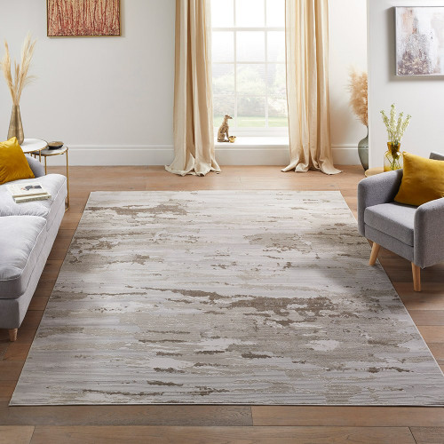 Skyline SK101 Abstract Ivory Beige Rug by Concept Looms
