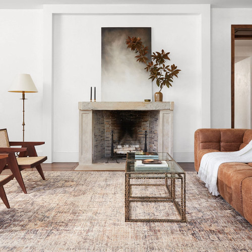 taupe traditional rug in a room with matching decor