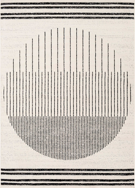mono geometric rug portrait