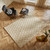 beige wool rug in a living room with natural decor