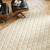 beige wool rug in a living room with natural decor