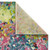 multicolour abstract rug closeup corner folded on white background