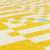 yellow chess eco rug closeup detail