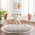 mono geometric rug in a room with matching decor
