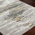 grey abstract rug closeup corner on wood floor