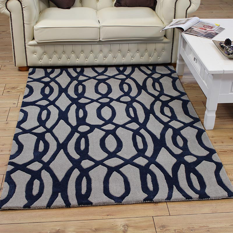 Wire Blue Matrix Rug