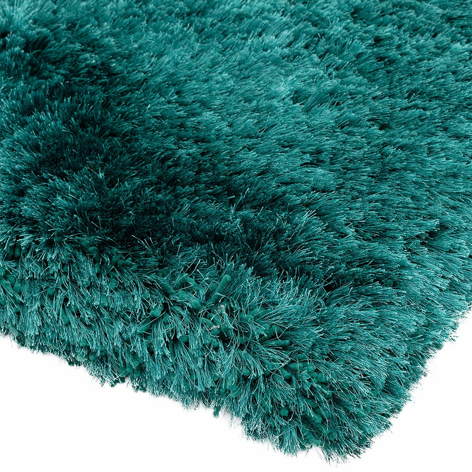 Ultra Thick Plush Shaggy Rug Petrol Blue