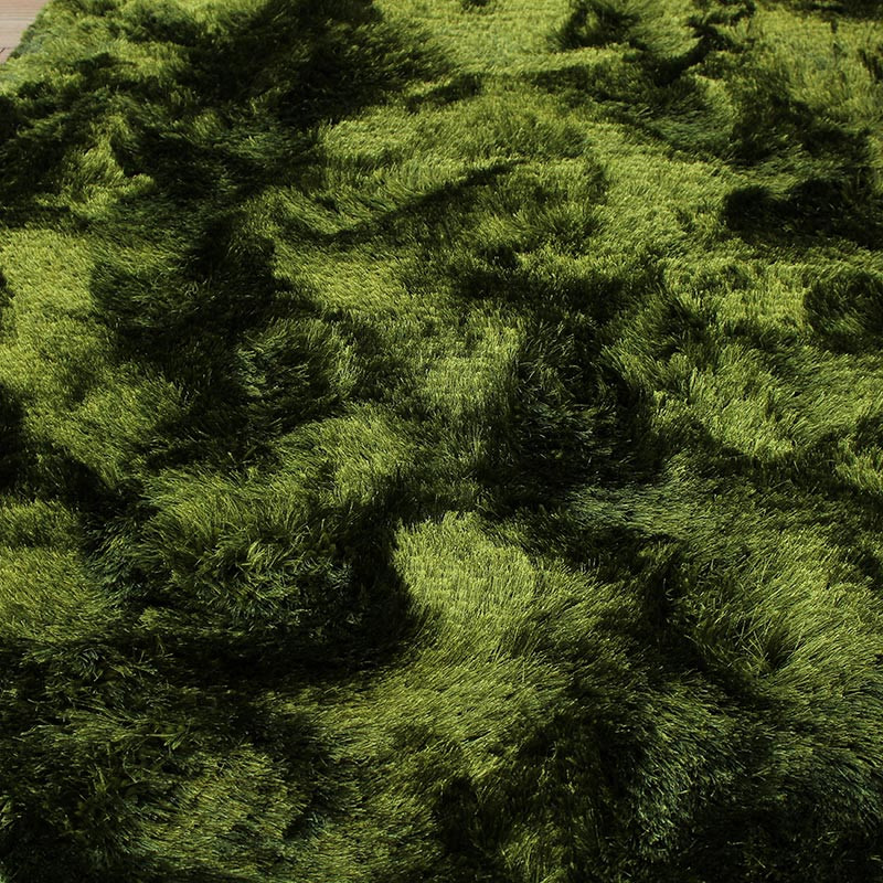 Ultra Thick Plush Shaggy Rug Green