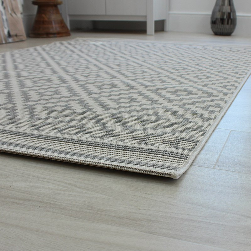 Outdoor Rug Patio Diamond Grey