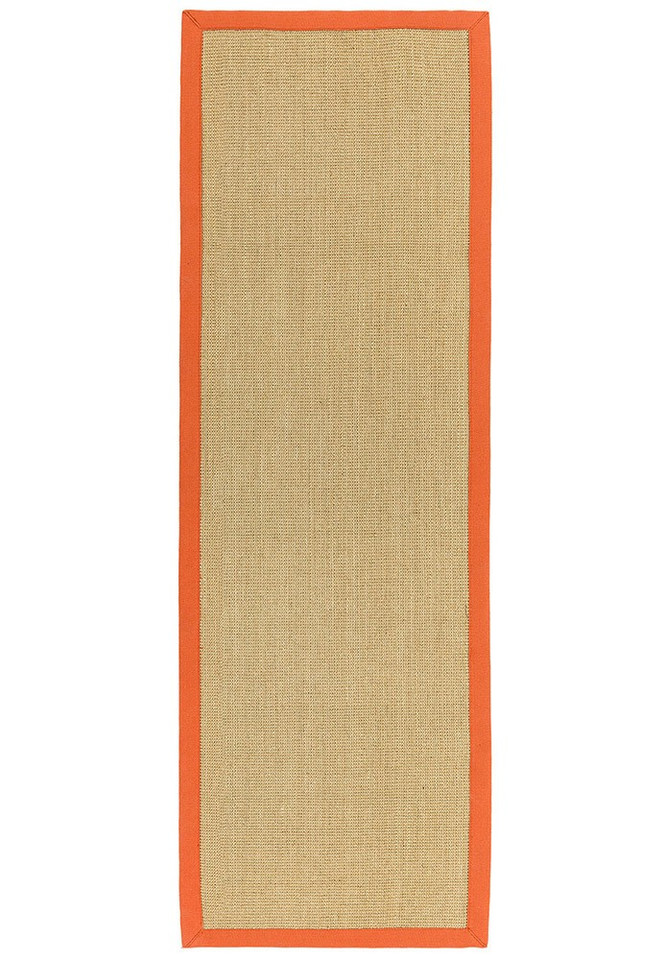 Sisal Rug Linen Orange Border