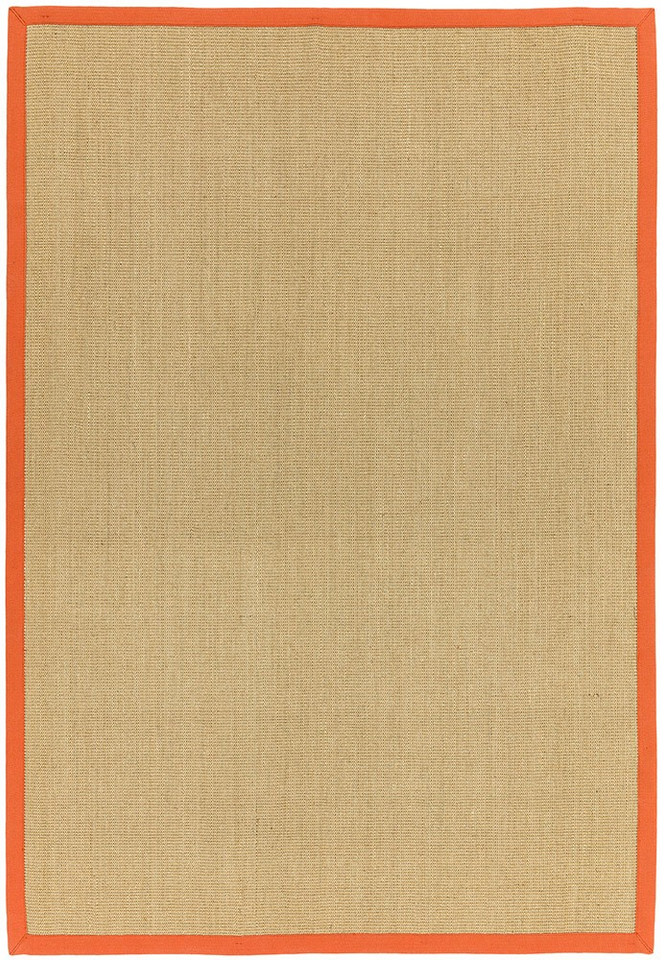 Sisal Rug Linen Orange Border