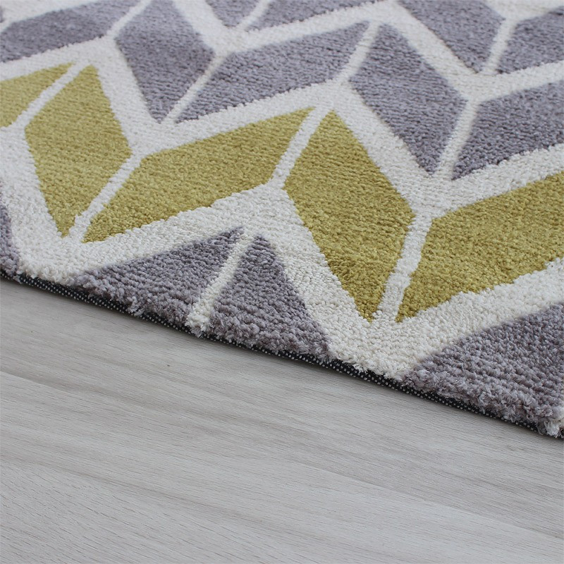 Arlo Chevron Rug Lemon Grey
