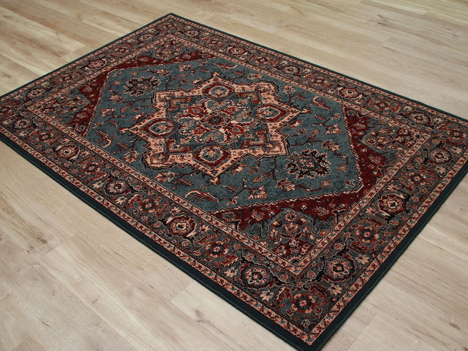Kashqai Wool Rug 4354 Green Rust