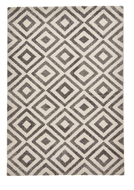 Elegant Geometric 4893 Grey White Rug
