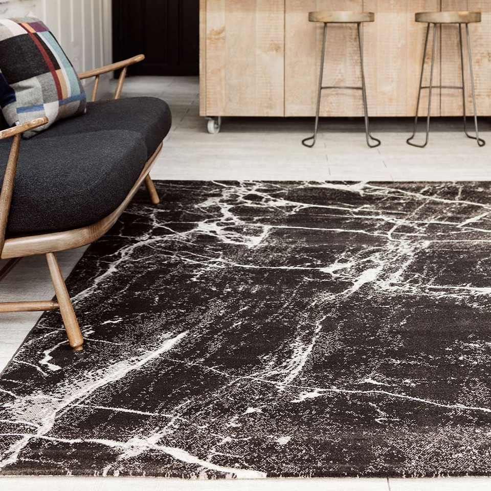 Cosmos Stylish Rug 02 Black Marble