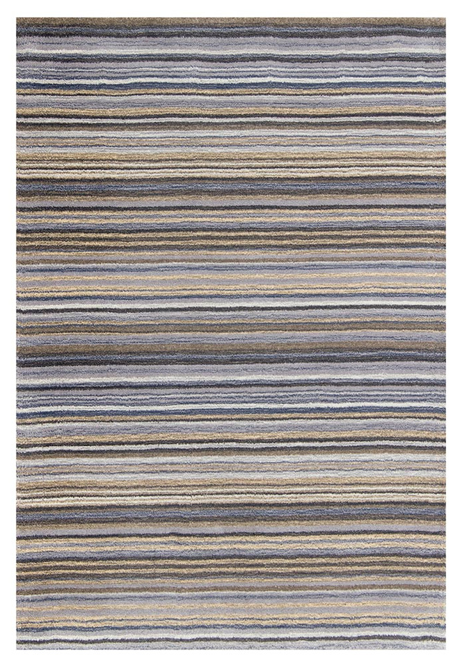 Carter Grey Striped Wool Rug