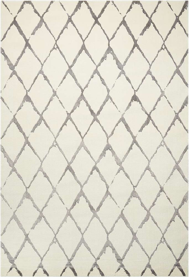 Ivory Grey Twilight Rug Diamonds TWI15