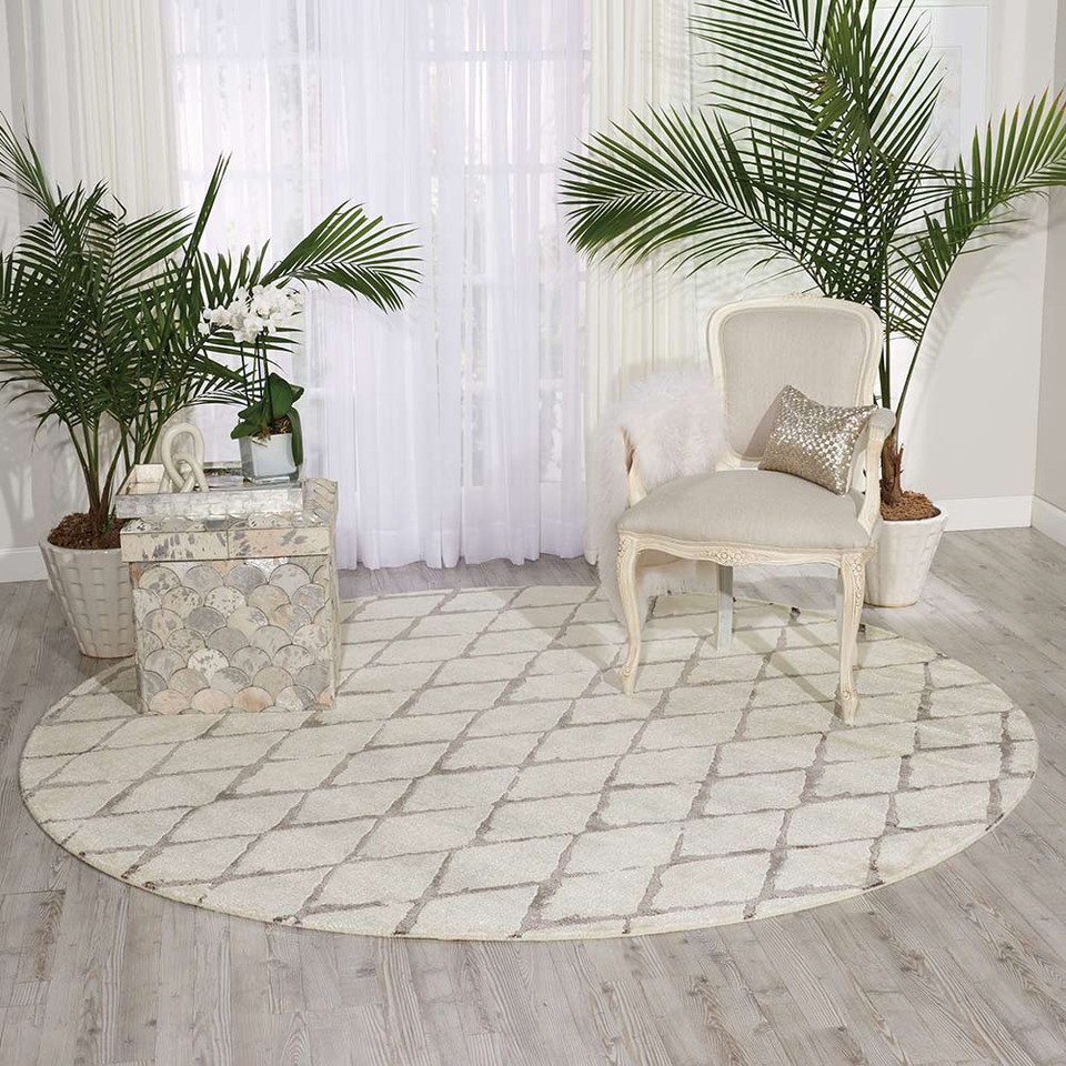 Ivory Grey Twilight Rug Diamonds TWI15