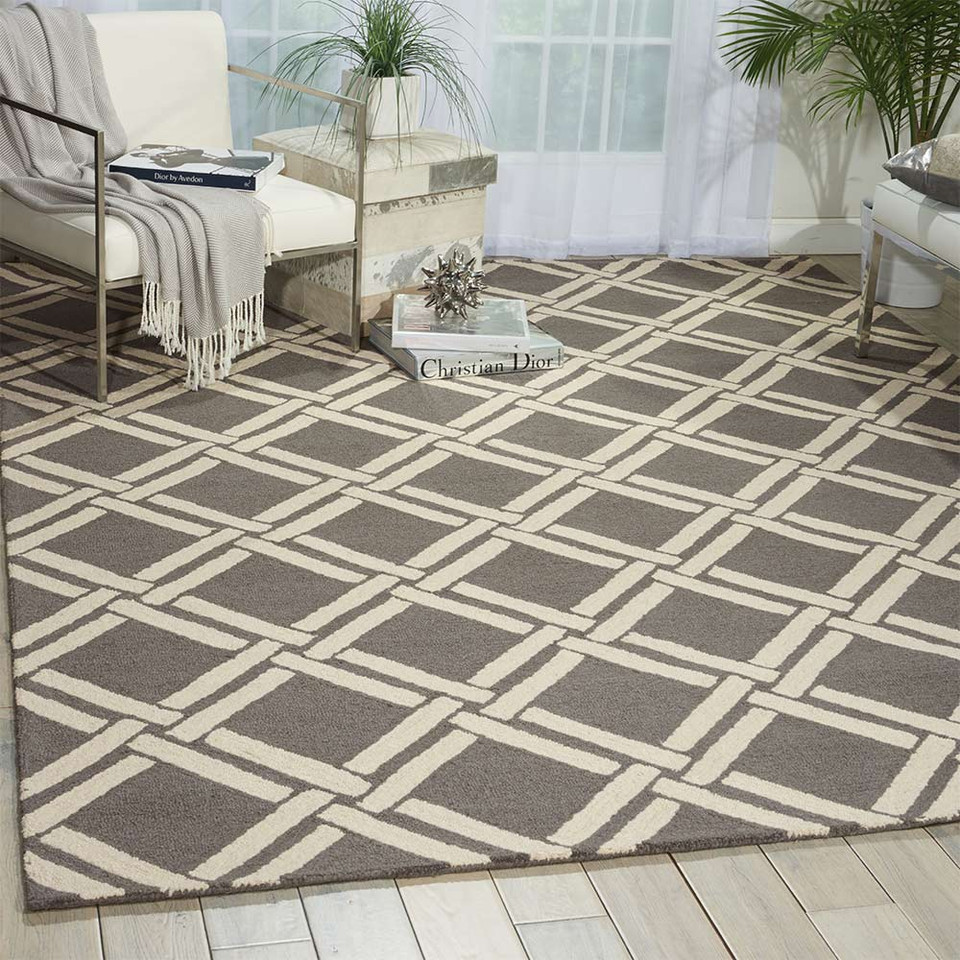 Linear Woolen Rug Grey Ivory LIN04
