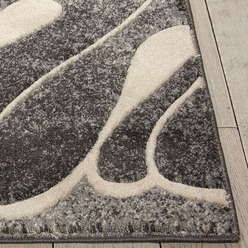 Leaf Design Maxell Rug MAE04 Grey