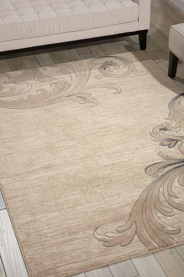 Vine Leaf Design Maxell Rug MAE05 Mocha