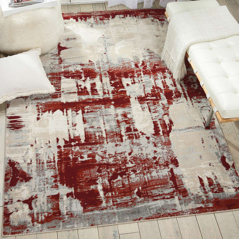 Abstract Maxell Rug MAE14 Red