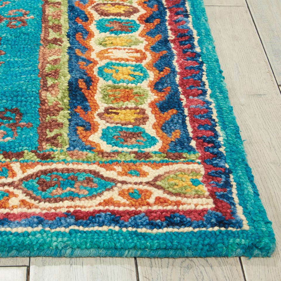 Vibrant Wool rug Teal VIB09