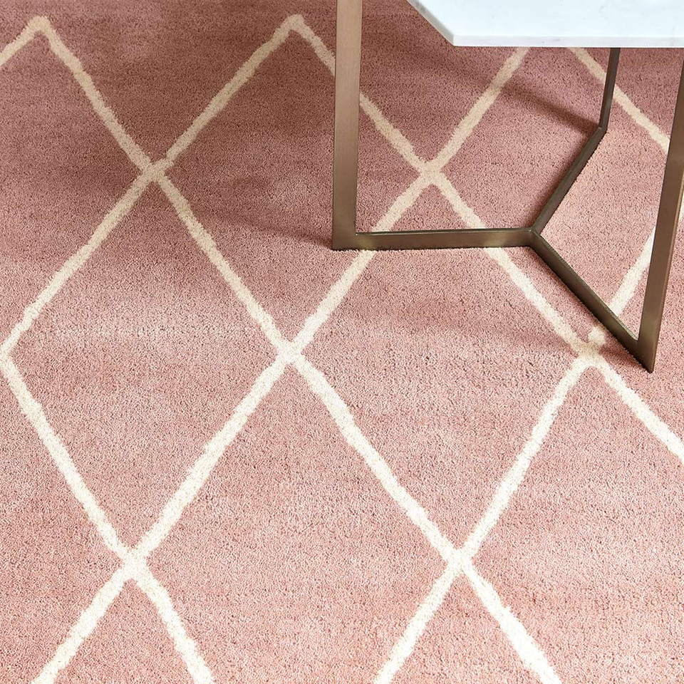 Albany Rug Diamond Pink Wool