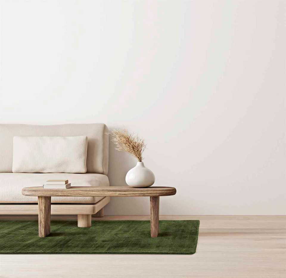 Blade Rug Green Colour Handwoven