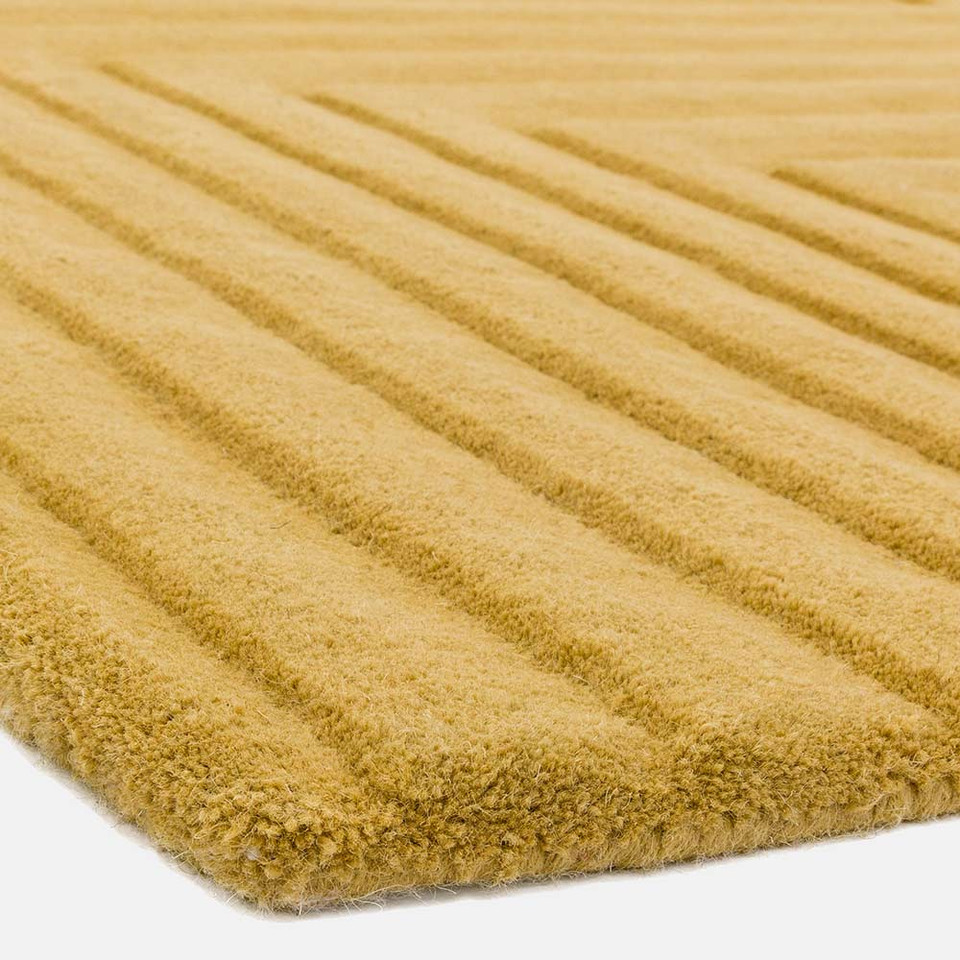 Form Rug Ochre Colour 3D Wool Pile