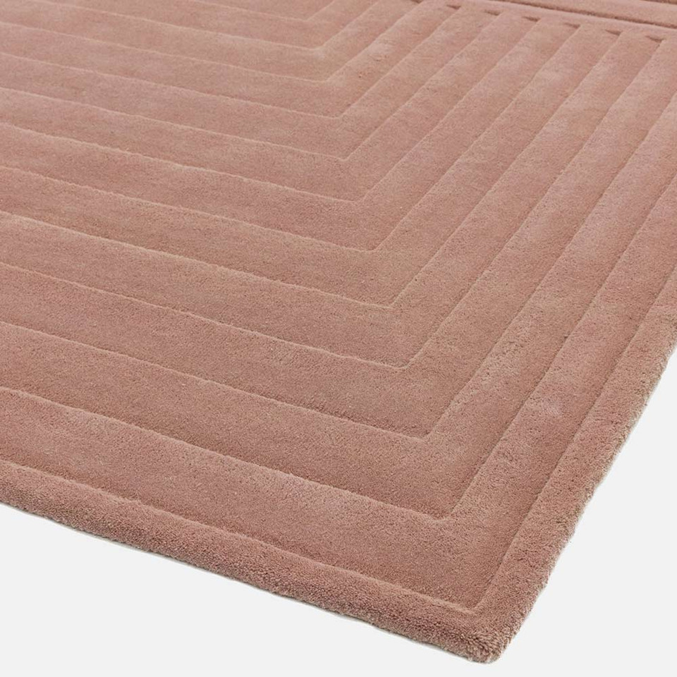 Form Rug Pink Colour 3D Wool Pile