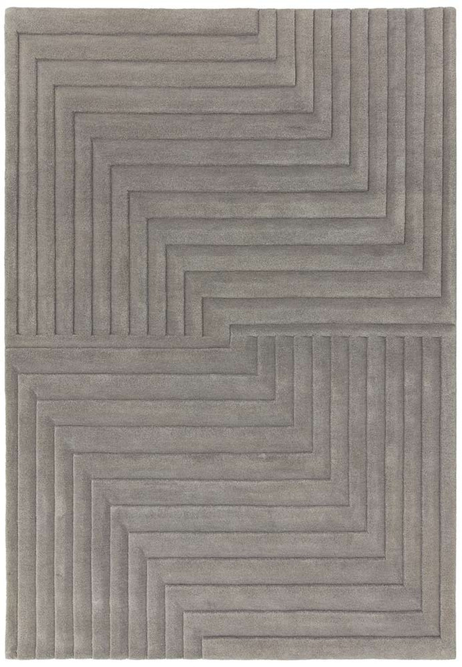 Form Rug Silver Colour 3D Wool Pile