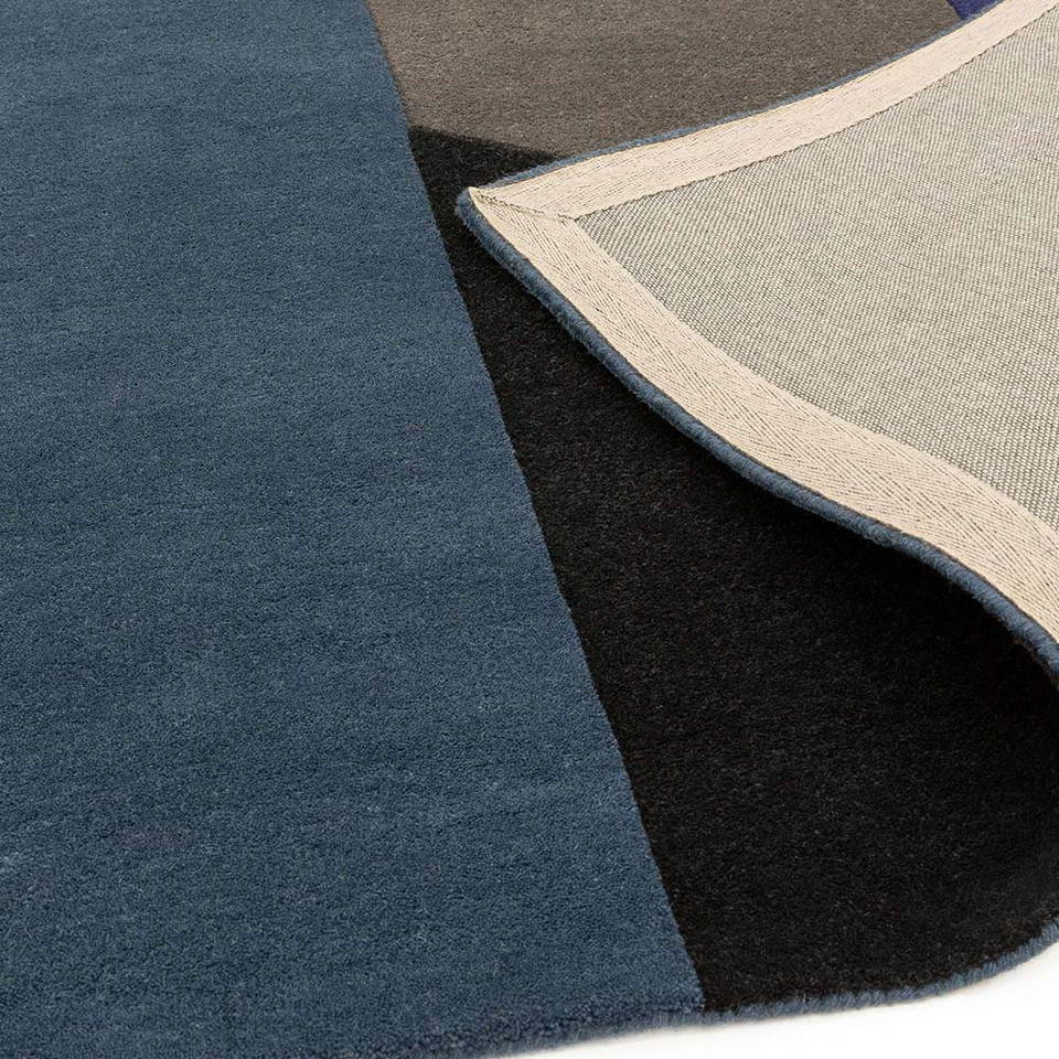 Reef Rug RF13 Big Geo Blue Wool