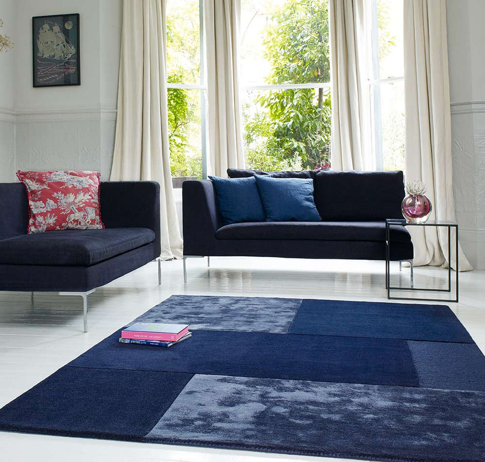 Tate Rug Navy Wool Viscose